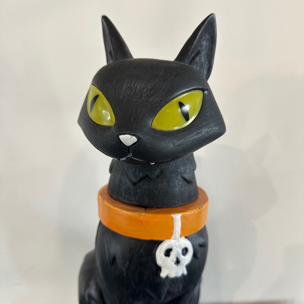Seasonal Visions Animated Light Up Black Cat Halloween Yowls Rotating Head 15" - Picture 2 of 6